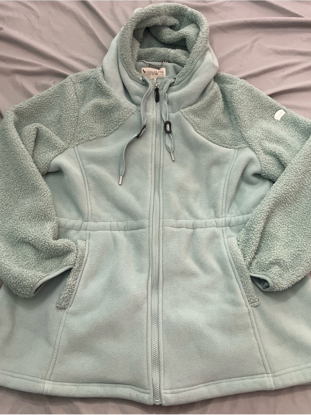 Koolaburra By UGG Jacket Women’s XL Mint Green Full Zip Hooded Sherpa Fleece